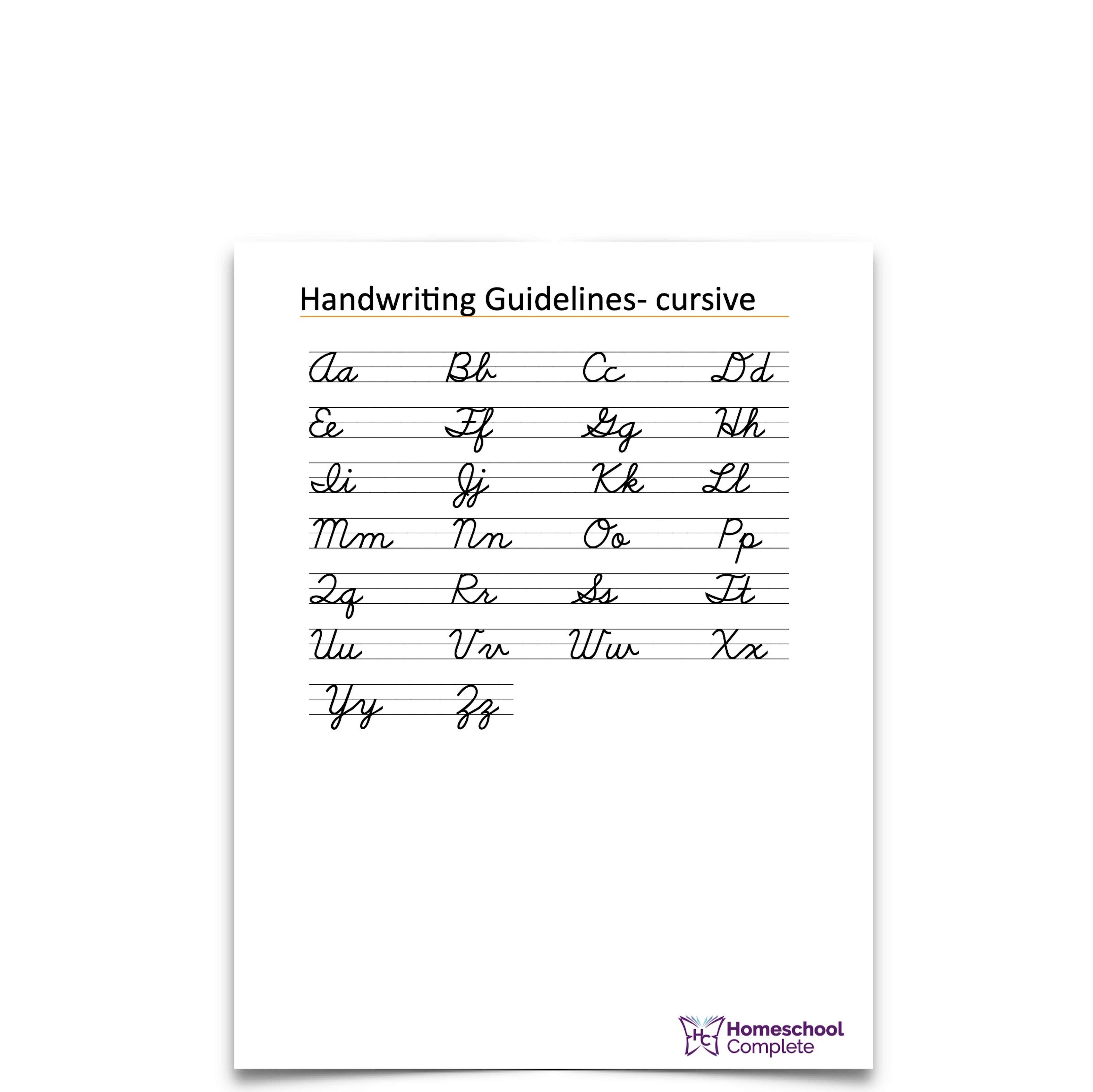 Handwriting Guideline: Cursive
